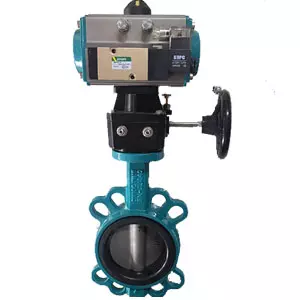 Van bướm điều khiển khí nén có tay quay