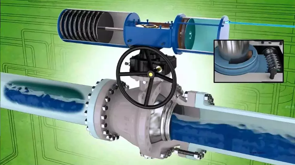 nguyên lý hoạt động Van bi điều khiển khí nén tác động đơn