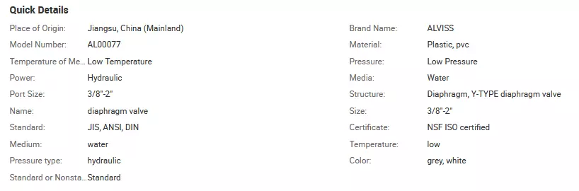 cấu tạo Van màng tự động chữ Y
