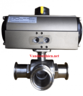 Van bi 3 ngã inox vi sinh khí nén