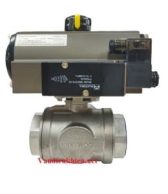 Van bi 3 ngã lắp ren điều khiển khí nén