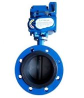 Van bướm hai mặt bích điều khiển điện