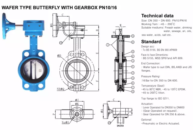 cấu tạo Van bướm khí nén