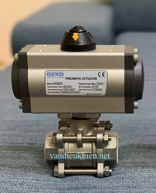 Van bi 2 mảnh lắp ren điều khiển khí nén 