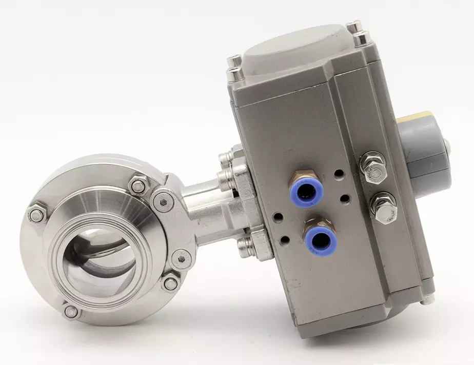 Van bướm inox vi sinh điều khiển khí nén