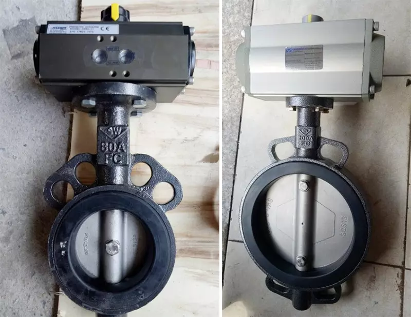 Van bướm điều khiển bằng khí nén DN80