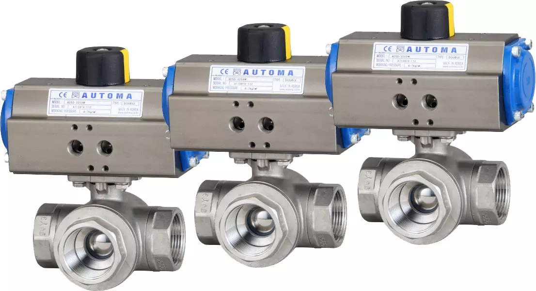 xxxx Van bi 3 ngã lắp ren điều khiển khí nén