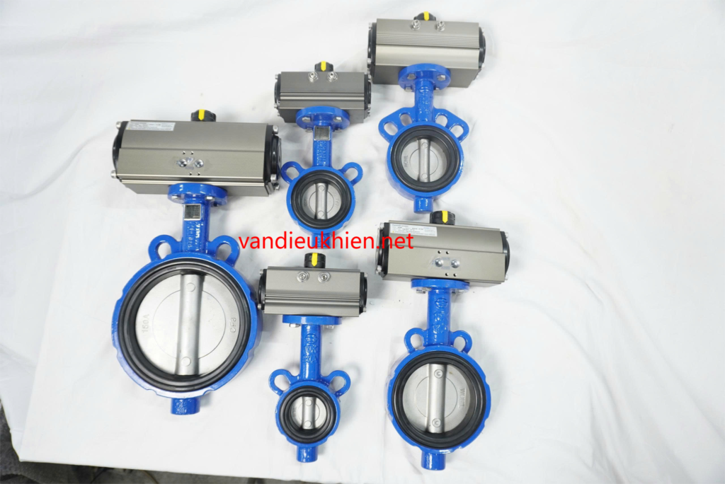 Van bướm gang điều khiển khí nén