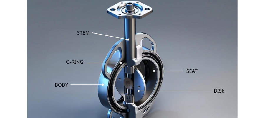 Thân van bướm điều khiển điện DN50
